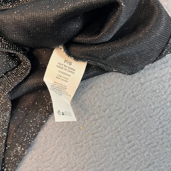 Garage Crop Top Women's Sz Small Long Sleeve Sparkly Glitter Shimmer Metal Lurex - Picture 4 of 8